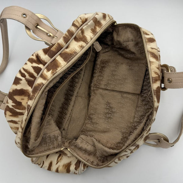 Dior St Tropez Leopard Print Shoulder Bag