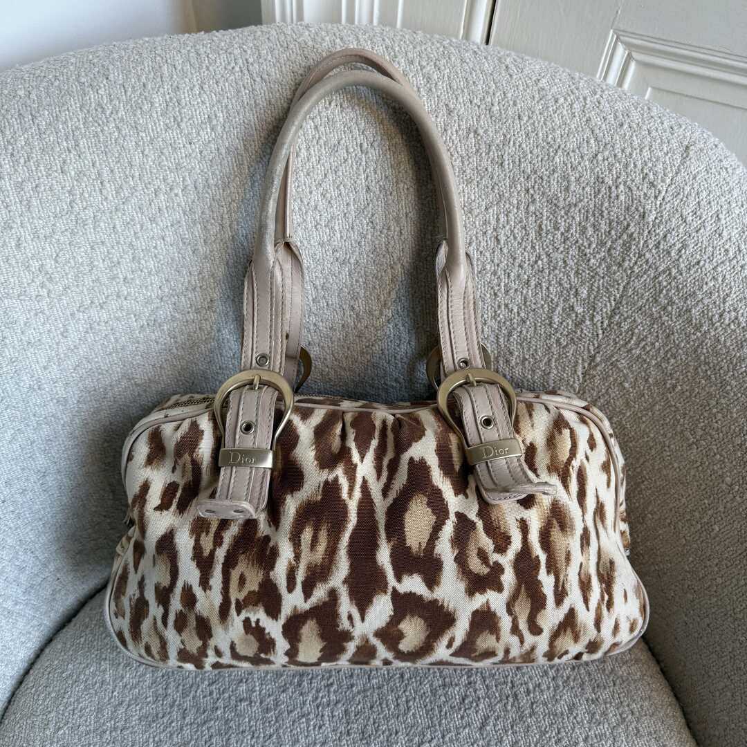 Dior St Tropez Leopard Print Shoulder Bag