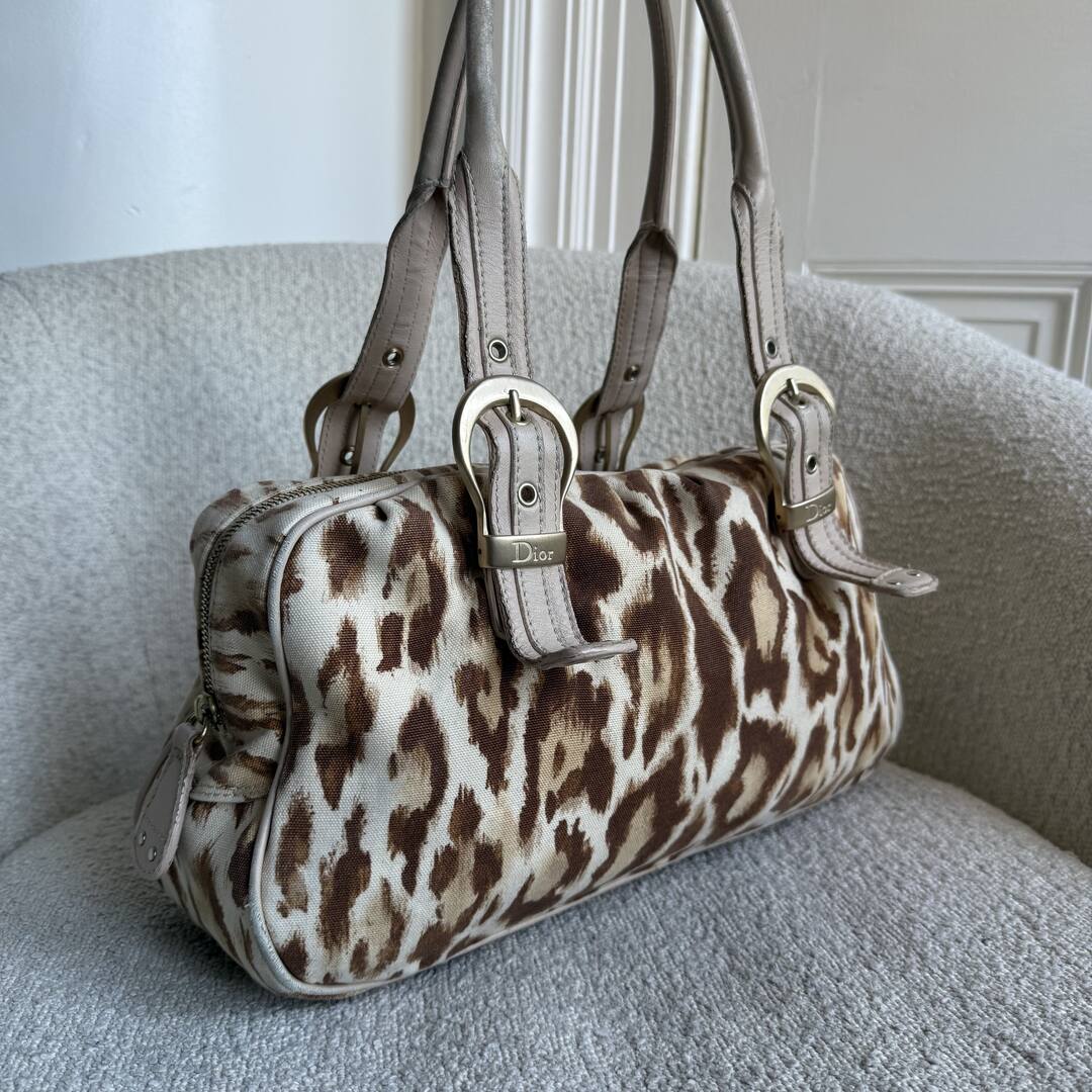 Dior St Tropez Leopard Print Shoulder Bag