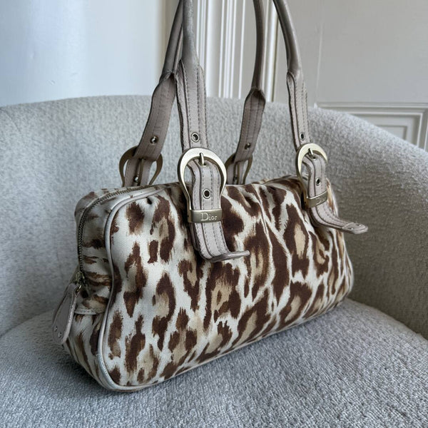 Dior St Tropez Leopard Print Shoulder Bag