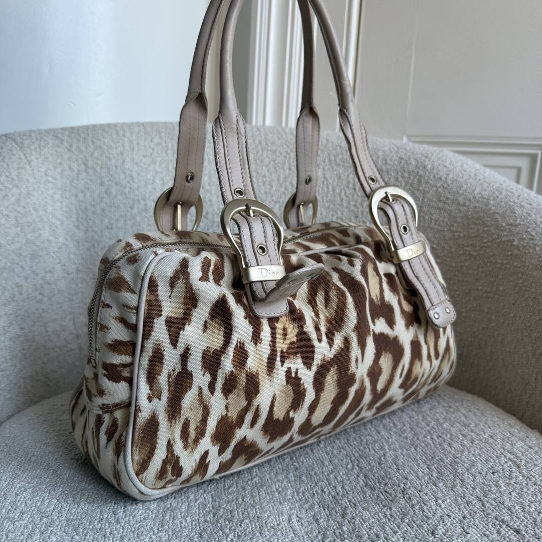 Dior St Tropez Leopard Print Shoulder Bag
