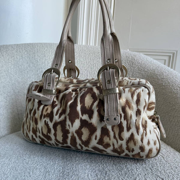 Dior St Tropez Leopard Print Shoulder Bag