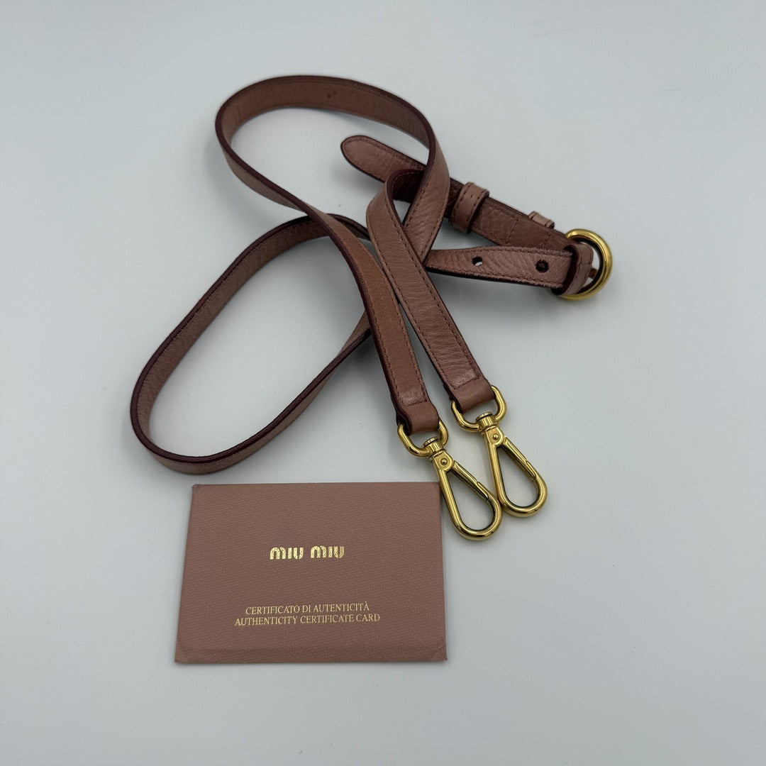 Miu Miu Vitello Bow Baby Pink Leather Handbag