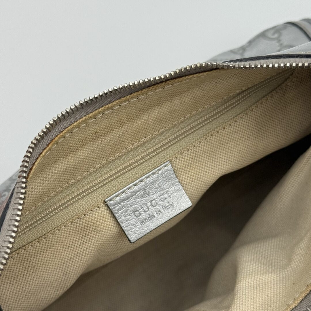 Gucci Guccissima Abbey Metallic Silver Shoulder Bag