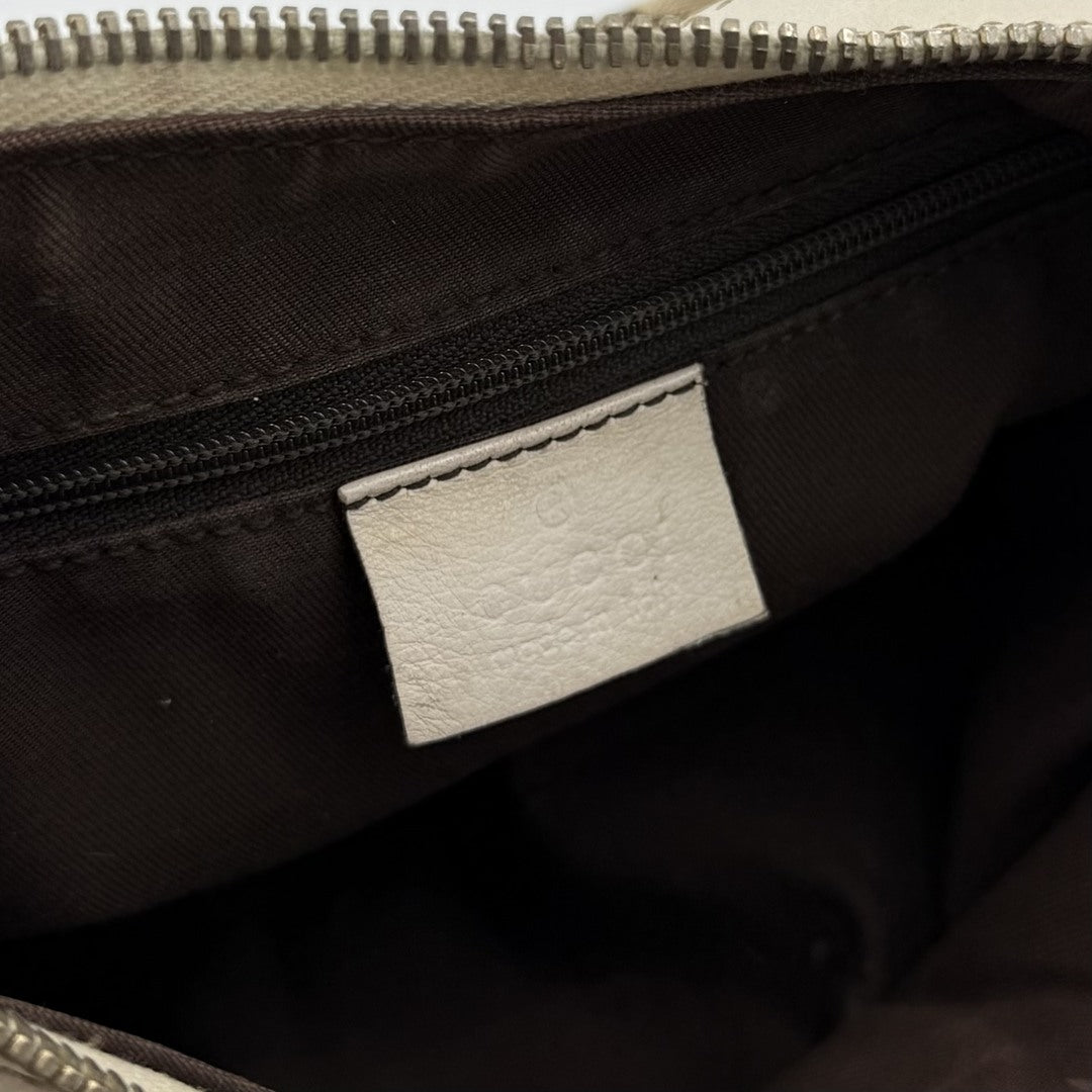Gucci GG Canvas Abbey White Shoulder Bag