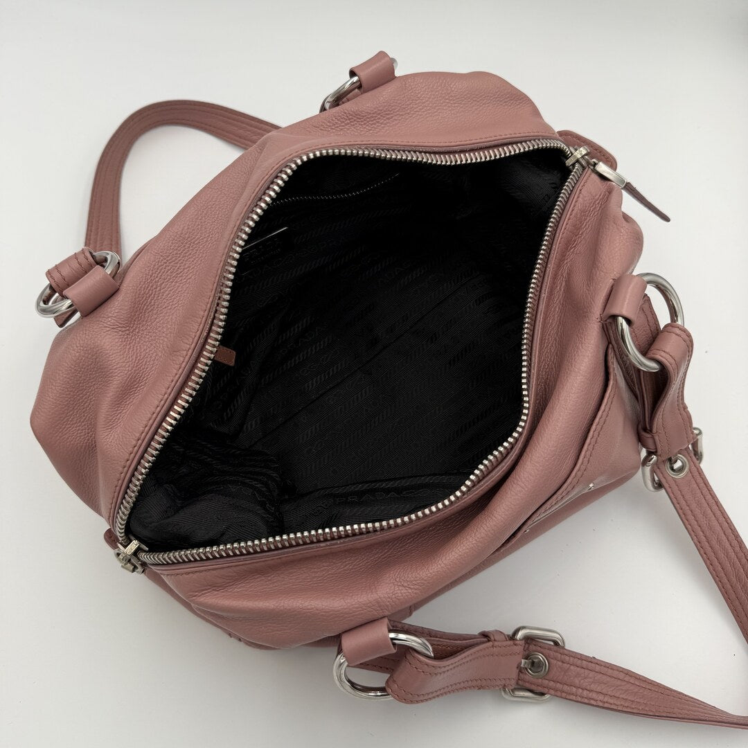 Prada Pink Leather Shoulder Bag