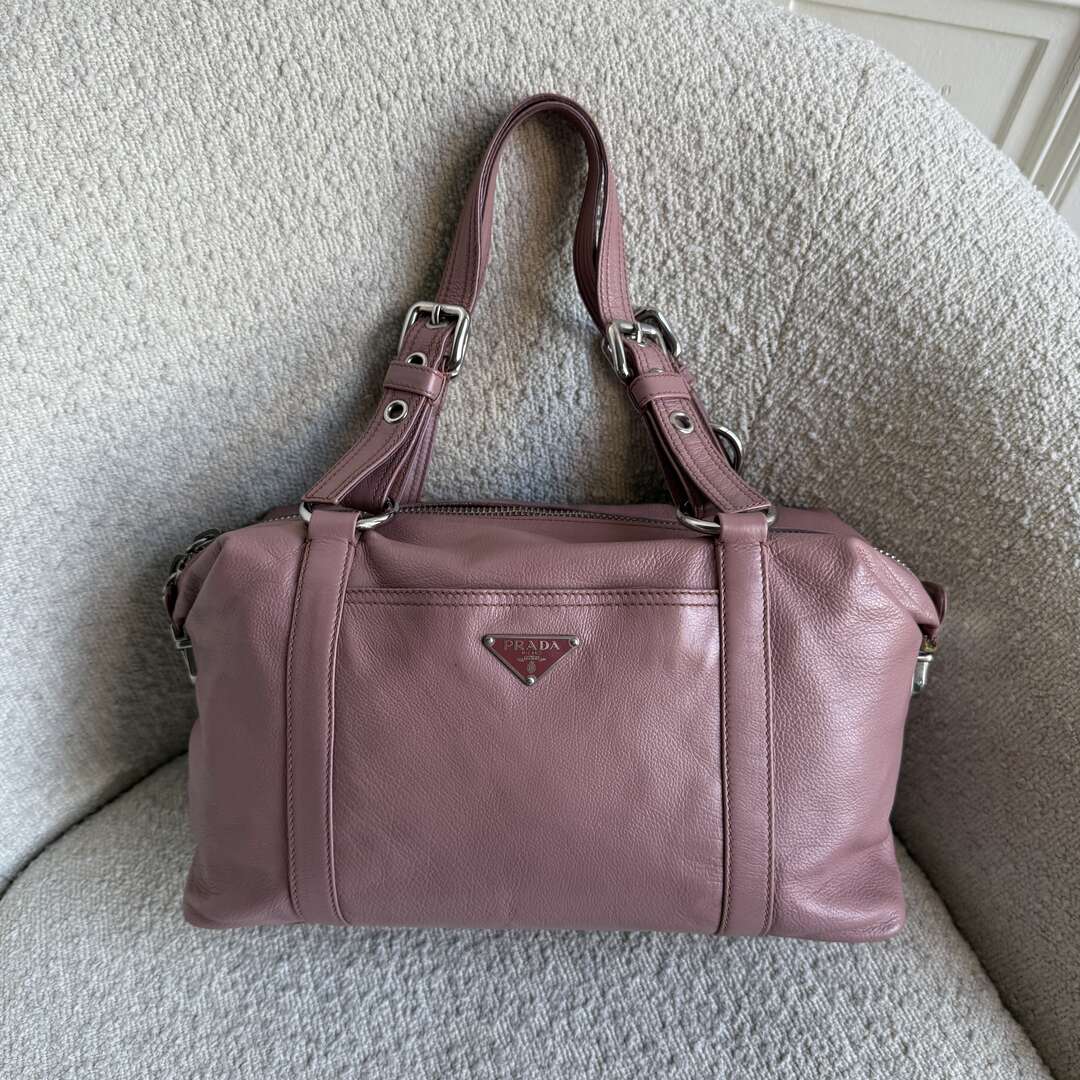 Prada Pink Leather Shoulder Bag