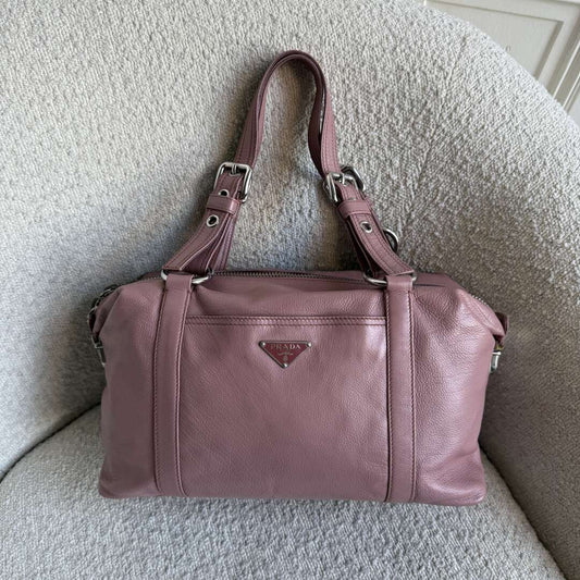 Prada Pink Leather Shoulder Bag