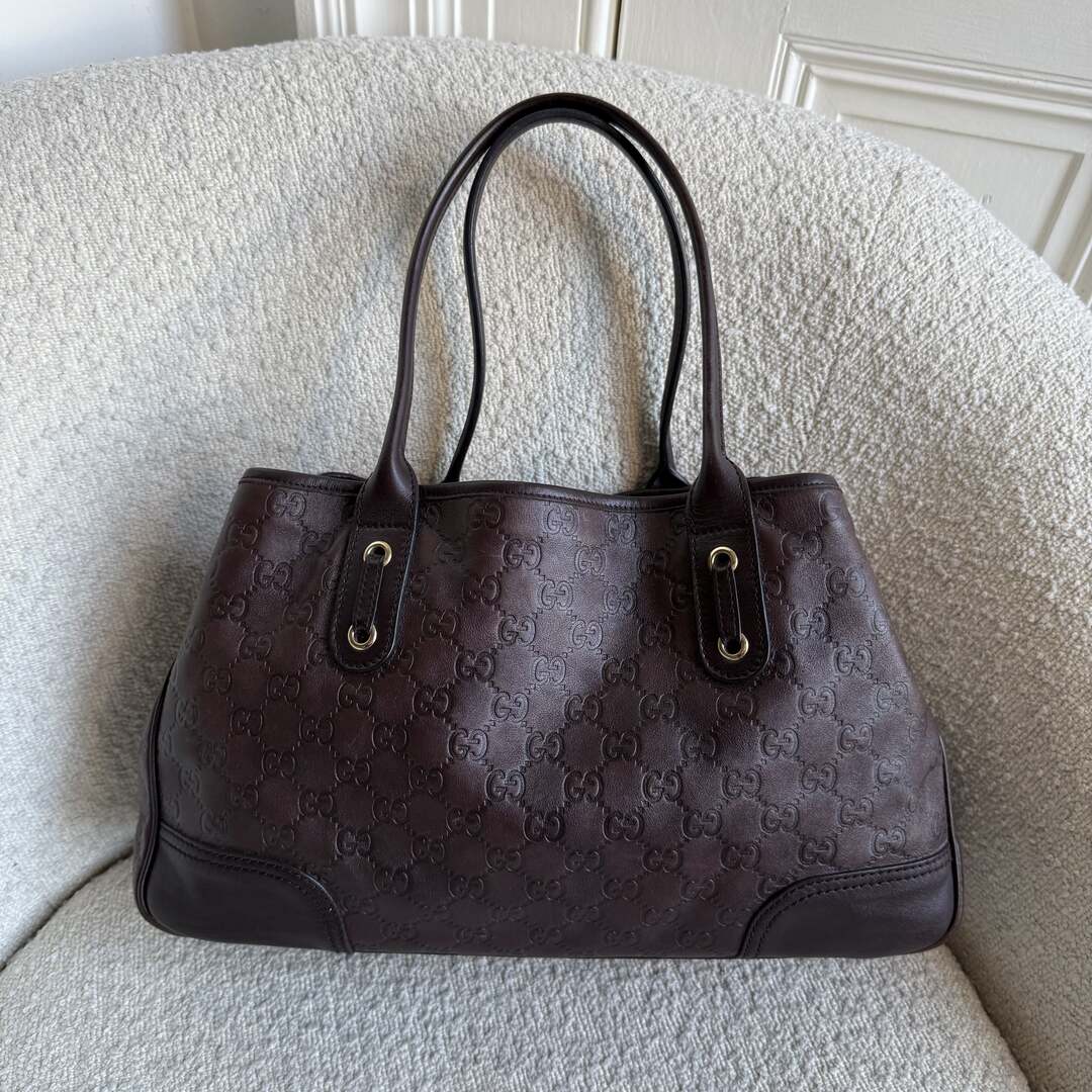 Gucci Guccissima Princy Brown Leather Tote Bag