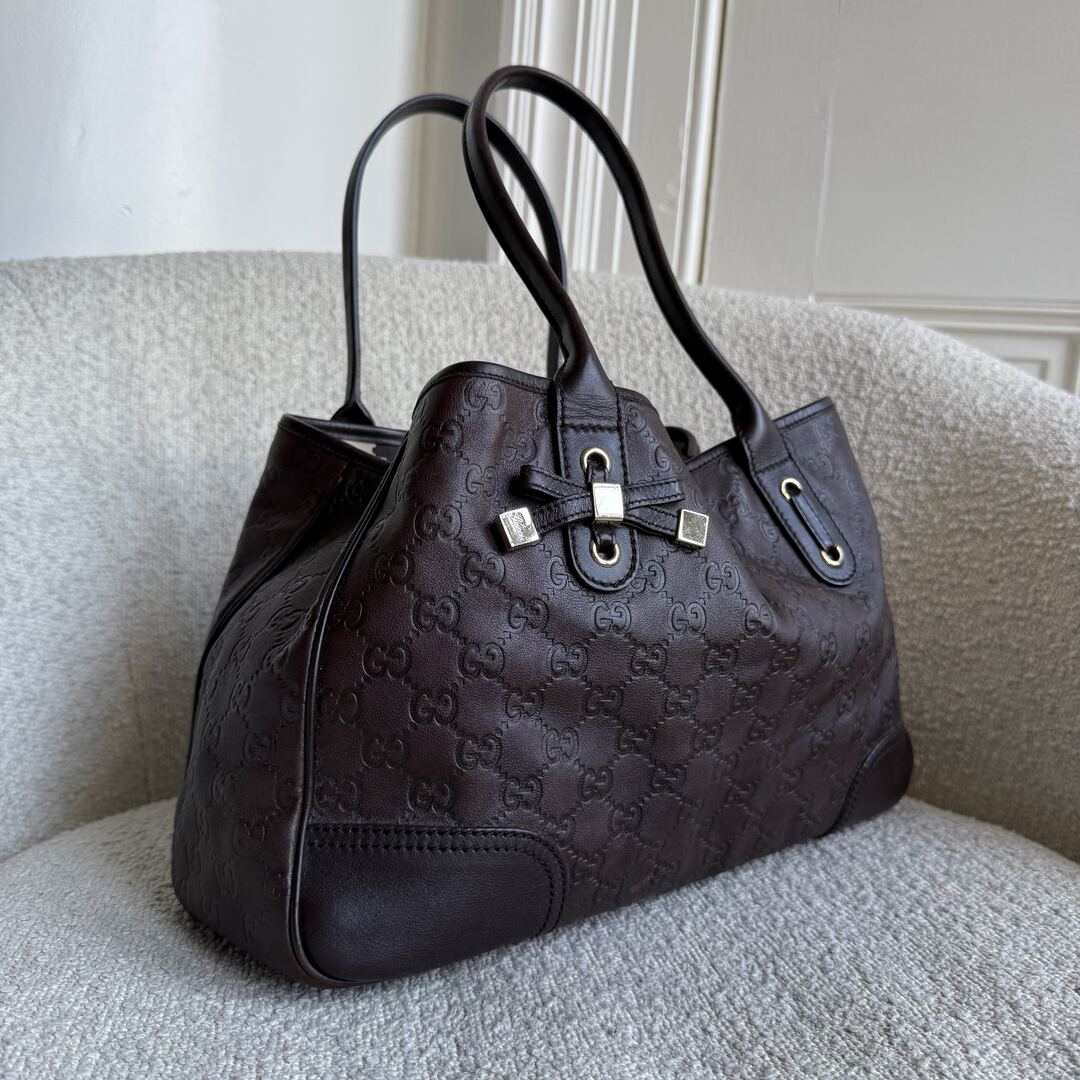 Gucci Guccissima Princy Brown Leather Tote Bag