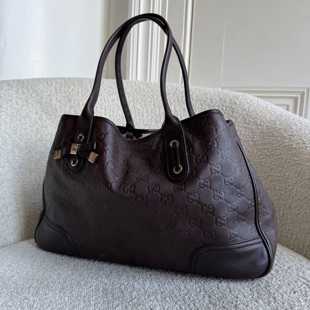 Gucci Guccissima Princy Brown Leather Tote Bag