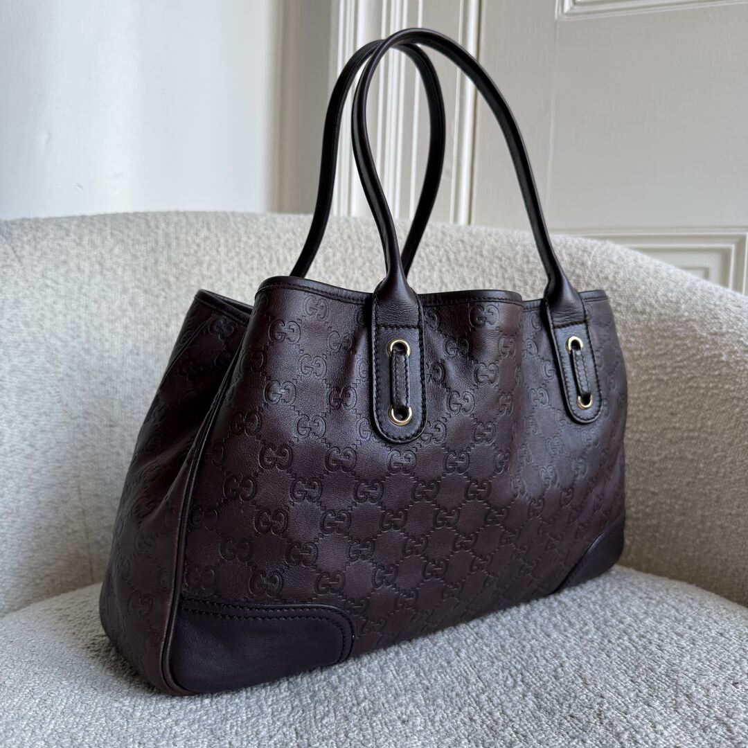 Gucci Guccissima Princy Brown Leather Tote Bag