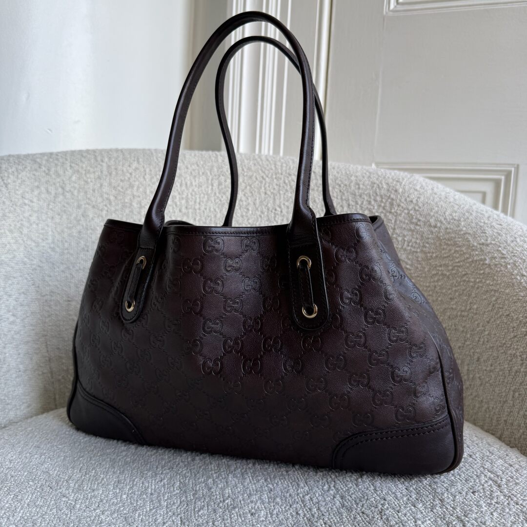 Gucci Guccissima Princy Brown Leather Tote Bag