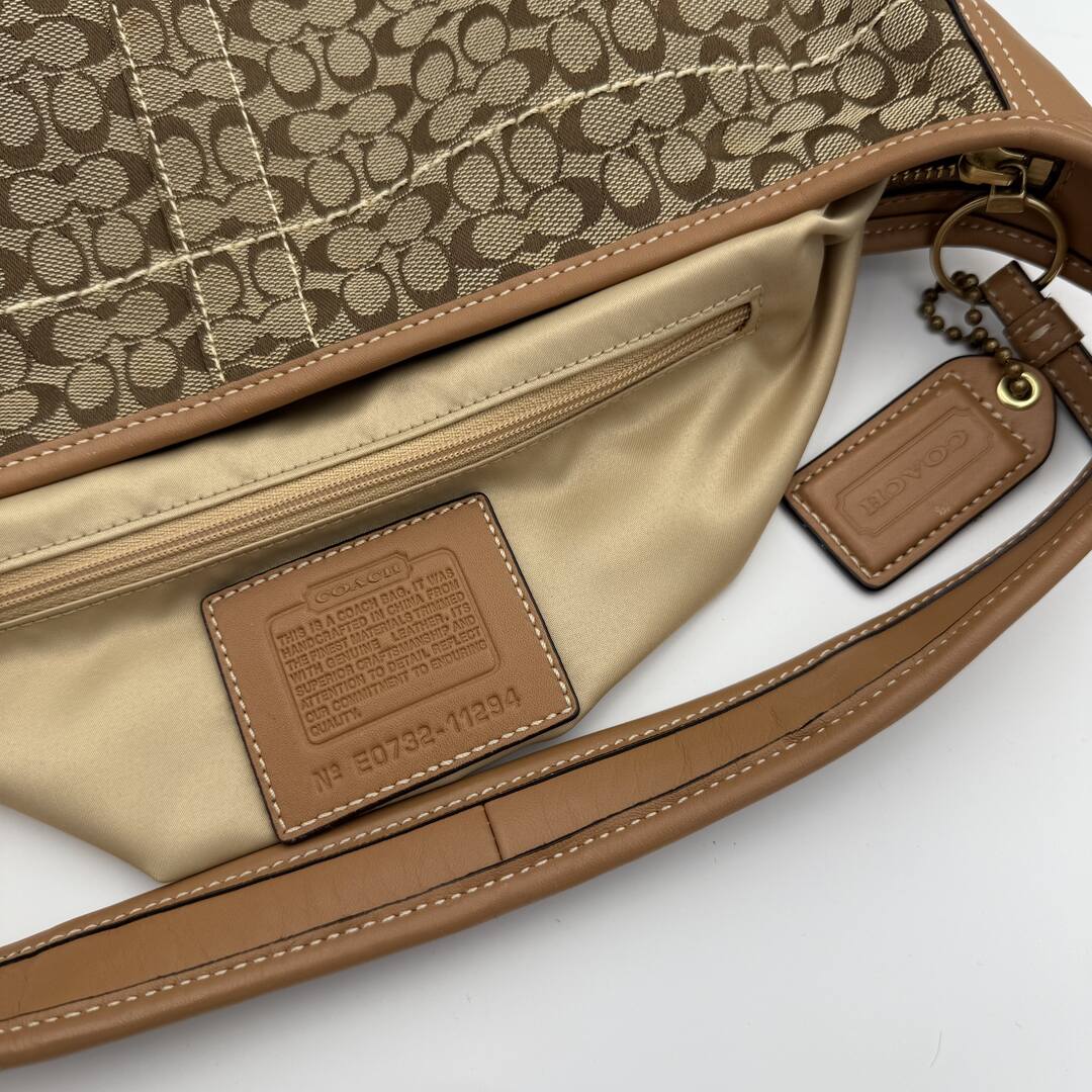 Coach Mini Signature Brown Hobo Shoulder Bag