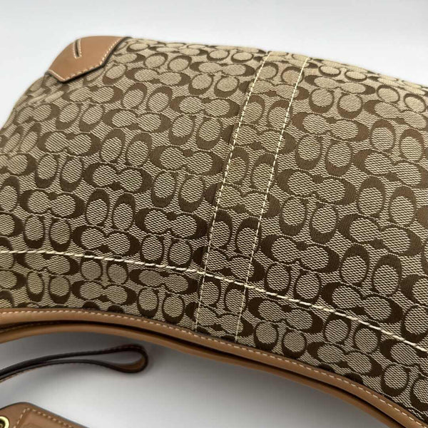 Coach Mini Signature Brown Hobo Shoulder Bag