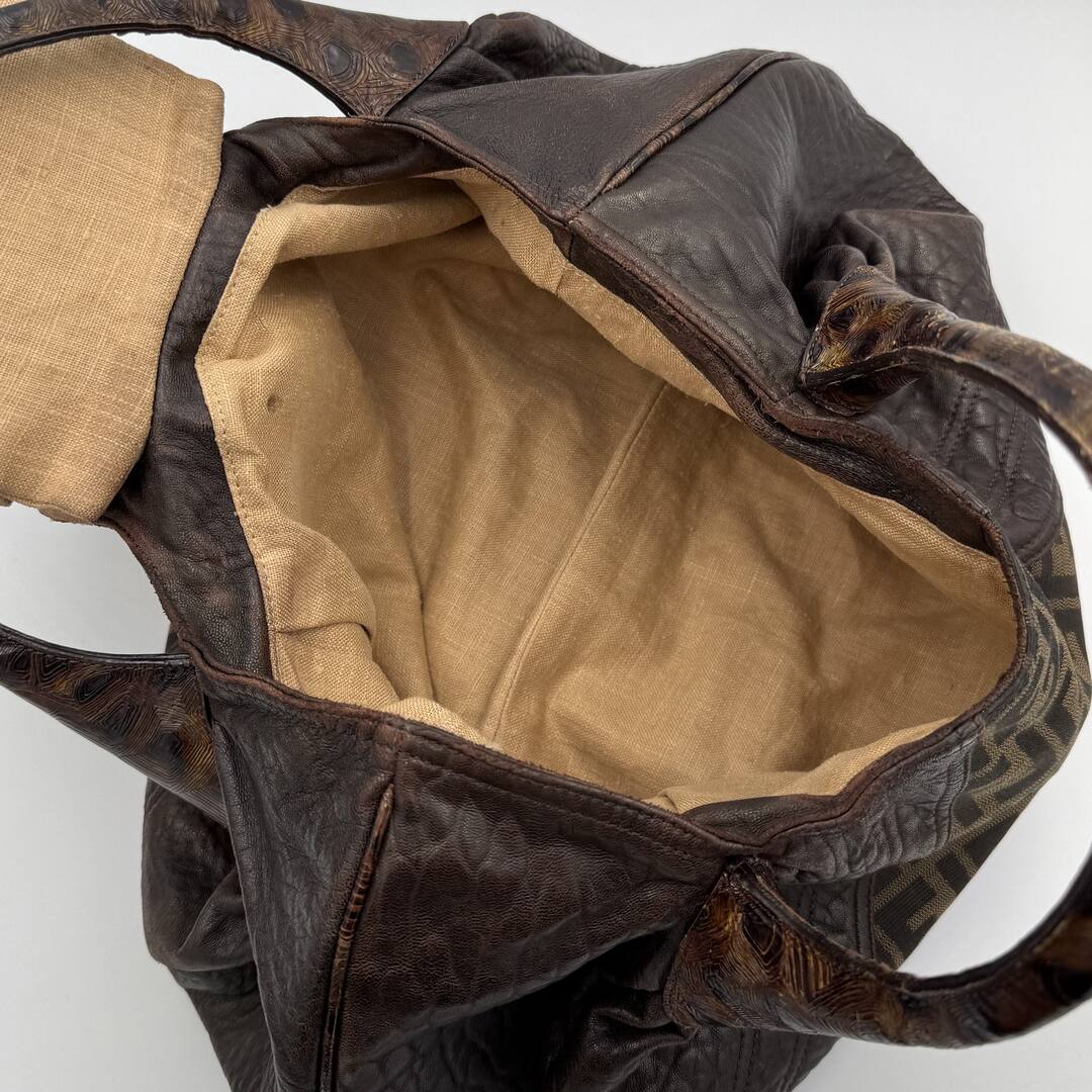 Fendi Zucca Spy Dark Brown Handbag