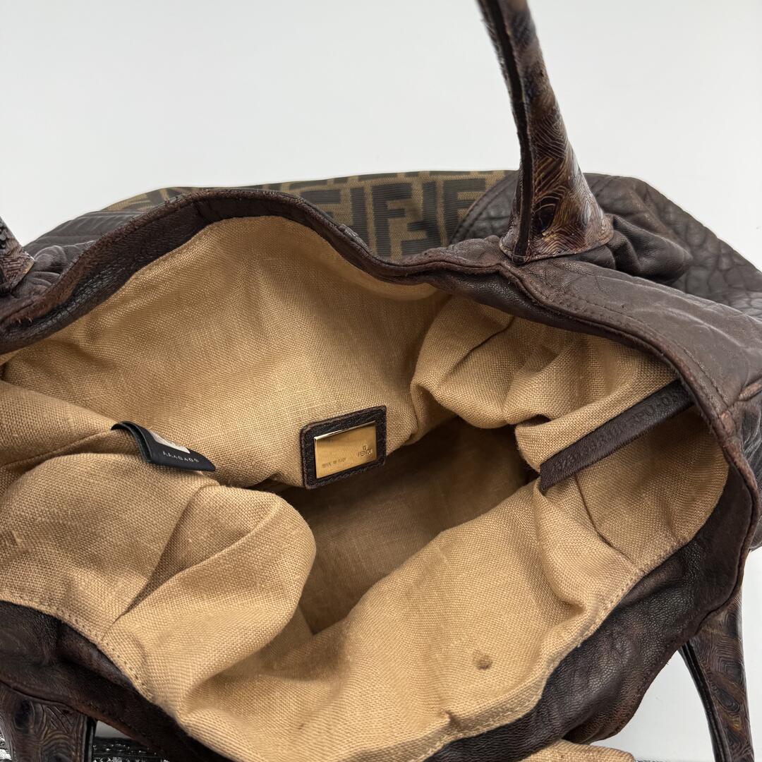 Fendi Zucca Spy Dark Brown Handbag