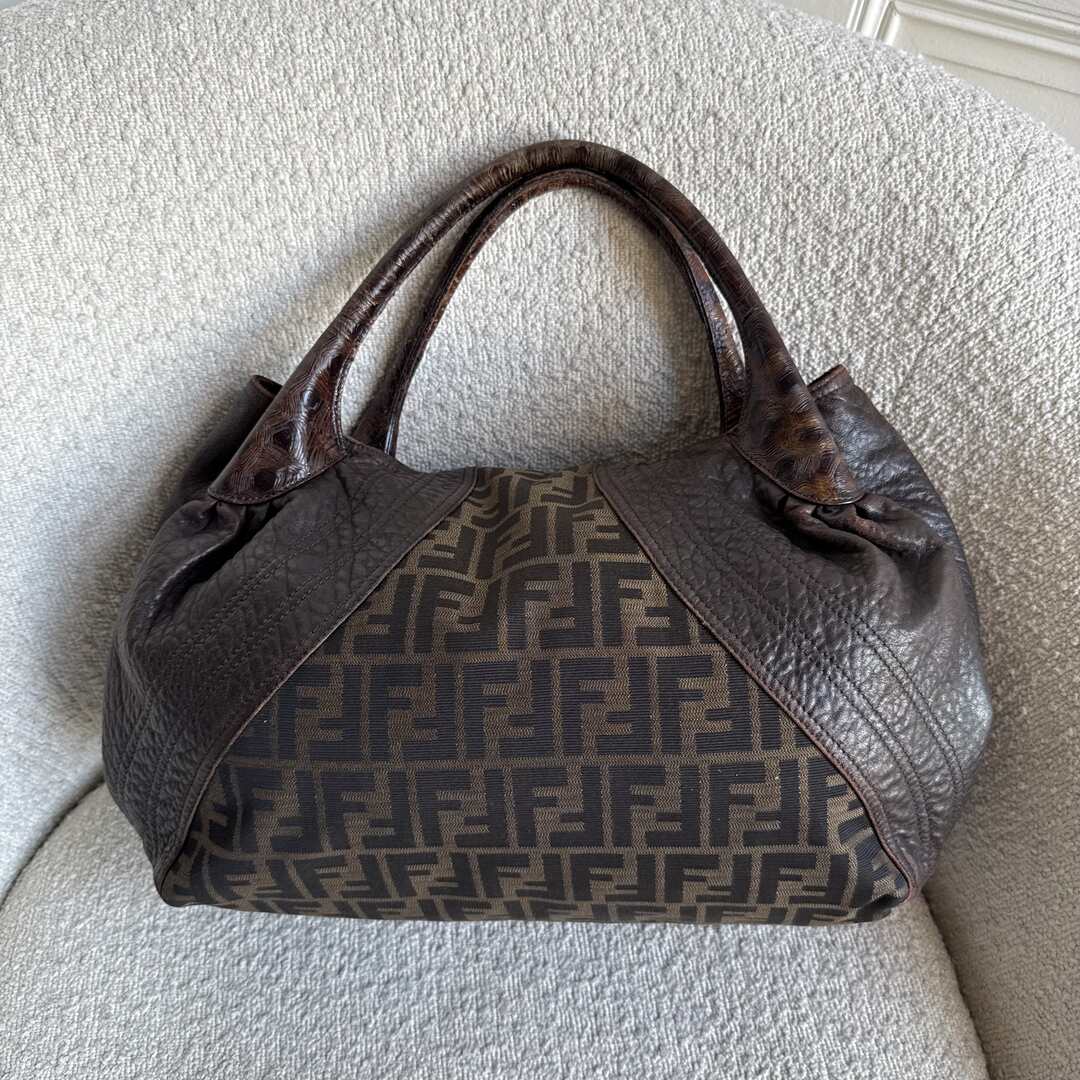 Fendi Zucca Spy Dark Brown Handbag