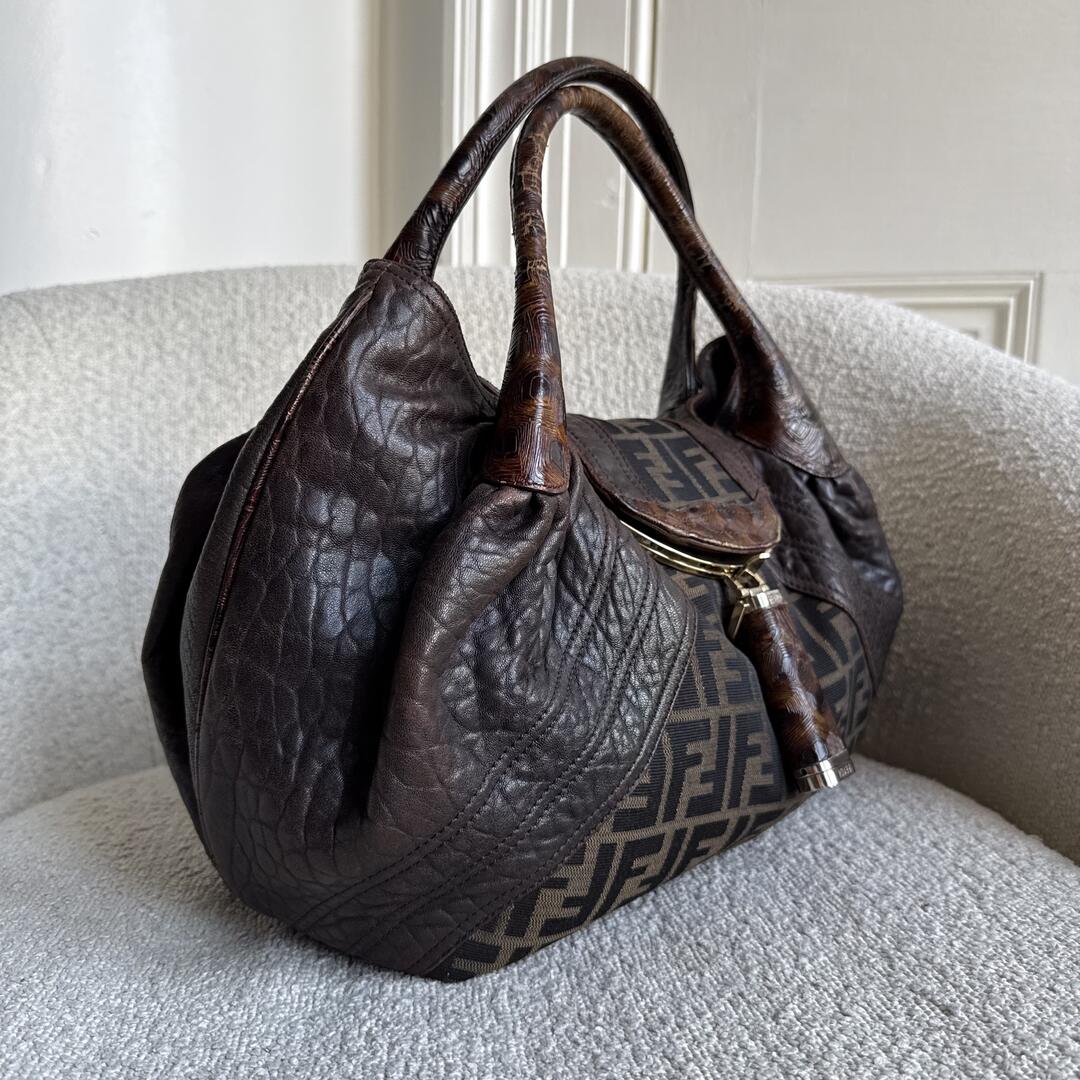 Fendi Zucca Spy Dark Brown Handbag