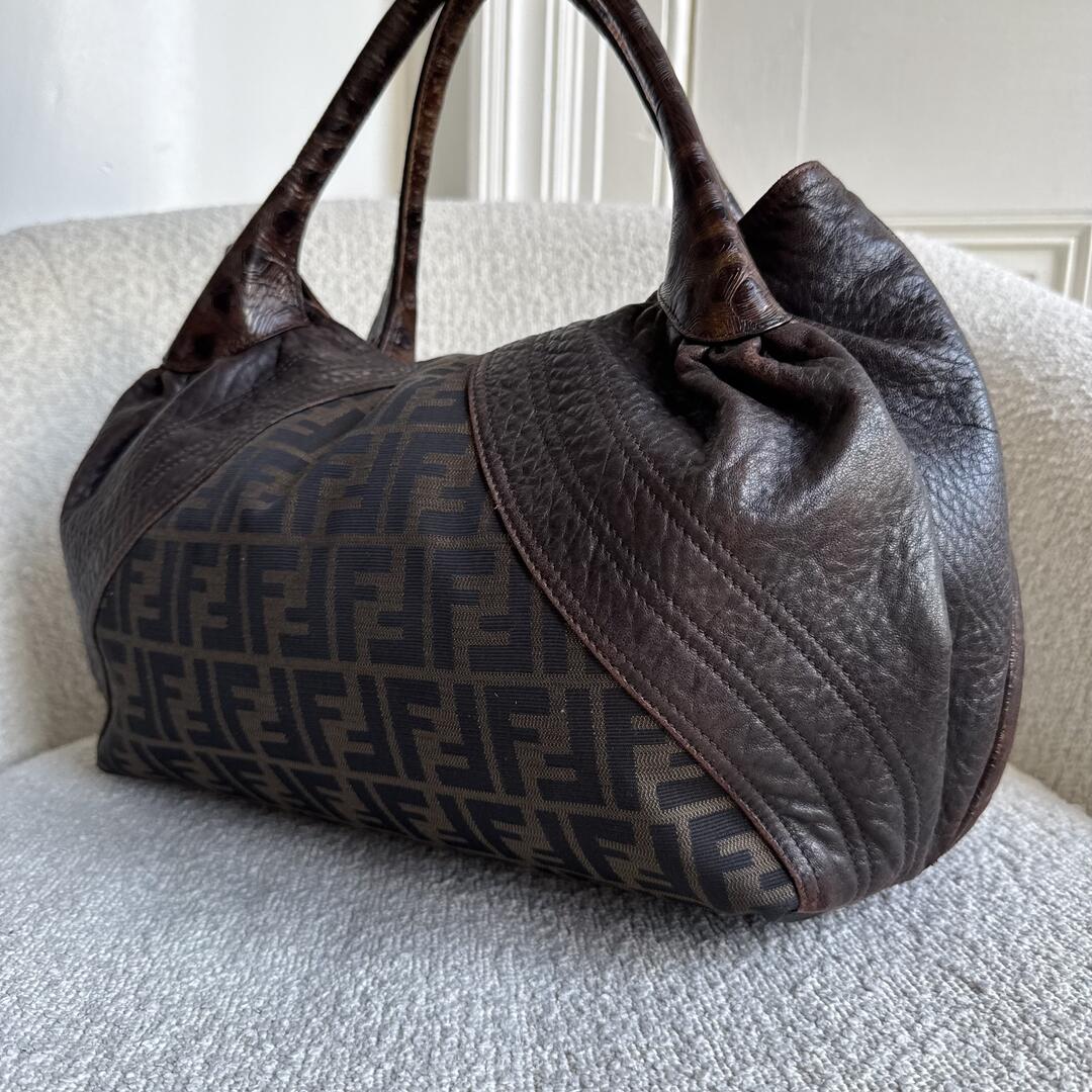Fendi Zucca Spy Dark Brown Handbag