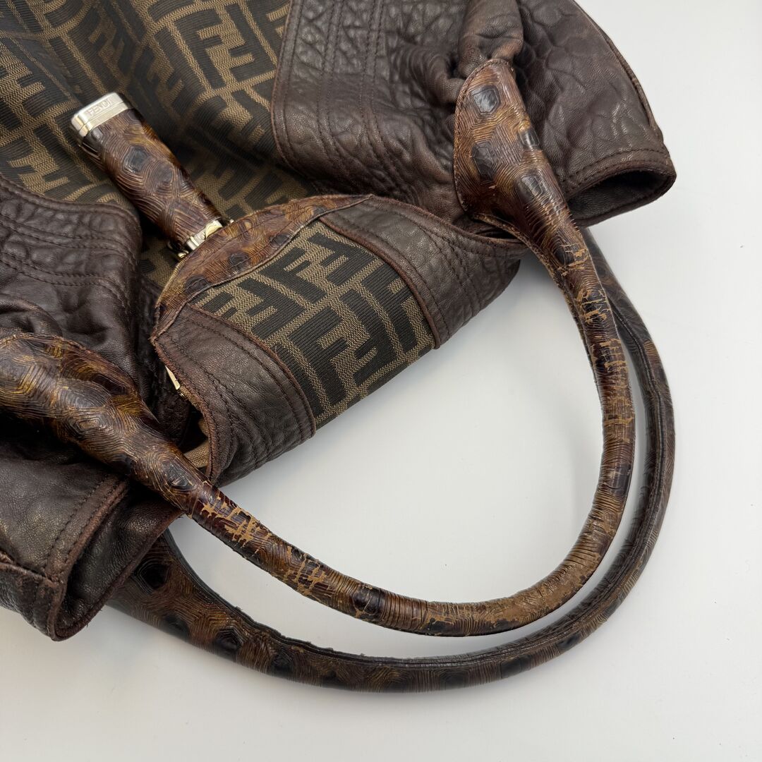 Fendi Zucca Spy Dark Brown Handbag