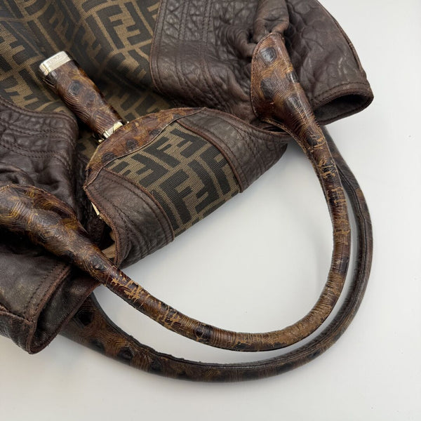 Fendi Zucca Spy Dark Brown Handbag