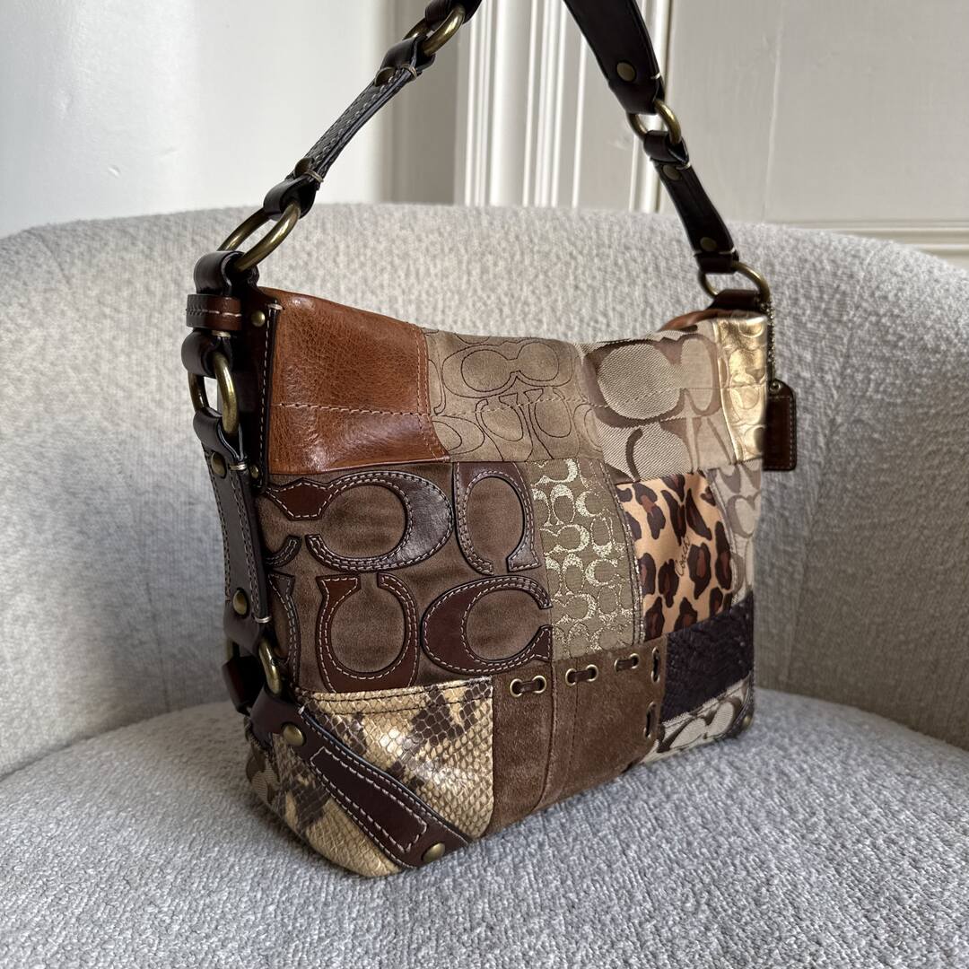 Coach Signature Patchwork Shoulder Bag
