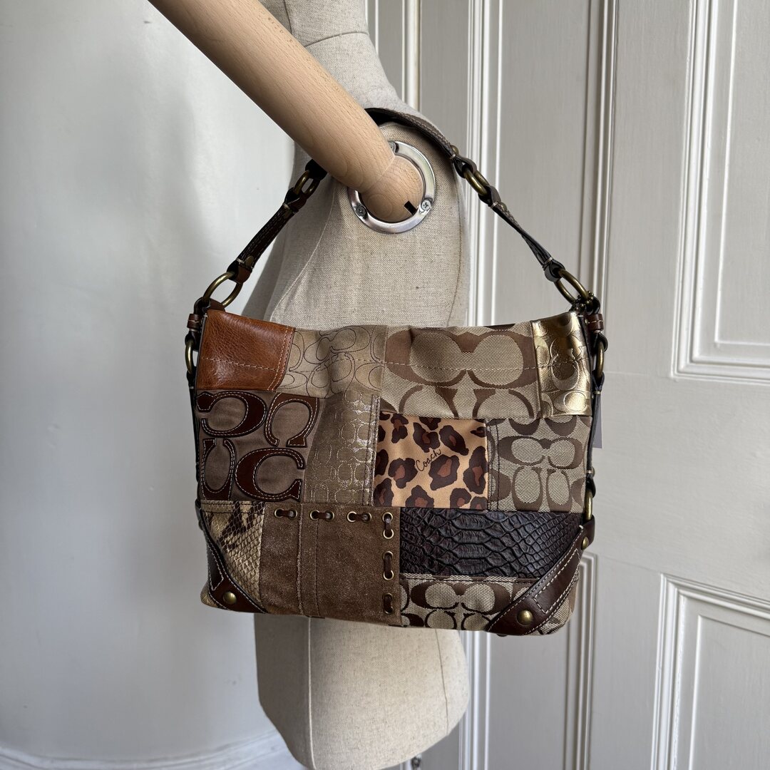 Coach Signature Patchwork Shoulder Bag