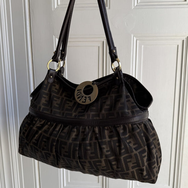 Fendi Zucca Charm Tote Bag