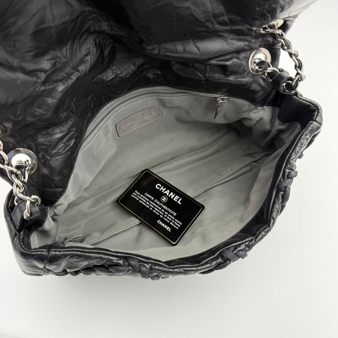 2011 Chanel CC Ultra Stitch Chain Black Medium Flap Shoulder Bag