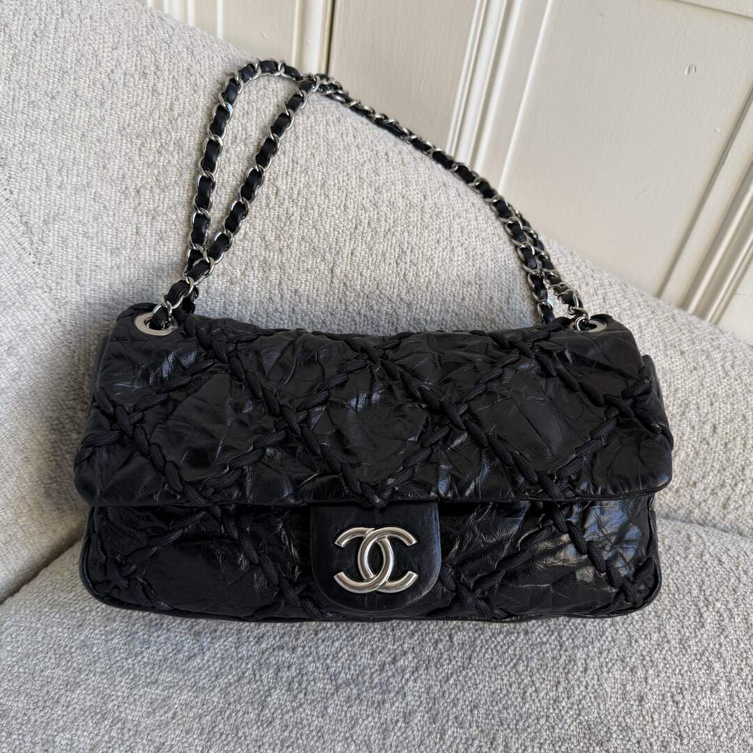 2011 Chanel CC Ultra Stitch Chain Black Medium Flap Shoulder Bag