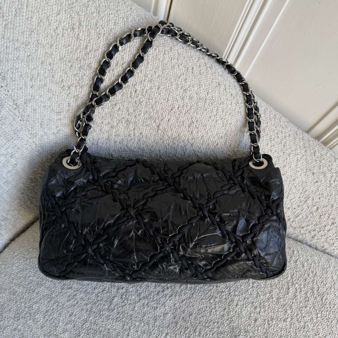 2011 Chanel CC Ultra Stitch Chain Black Medium Flap Shoulder Bag