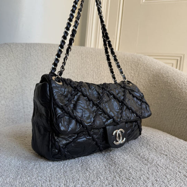 2011 Chanel CC Ultra Stitch Chain Black Medium Flap Shoulder Bag