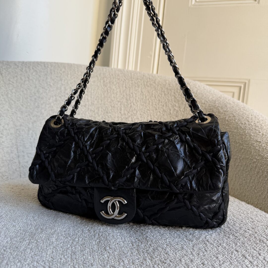 2011 Chanel CC Ultra Stitch Chain Black Medium Flap Shoulder Bag