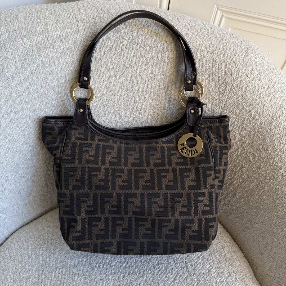 Fendi Zucca Canvas Chef Brown Tote Bag