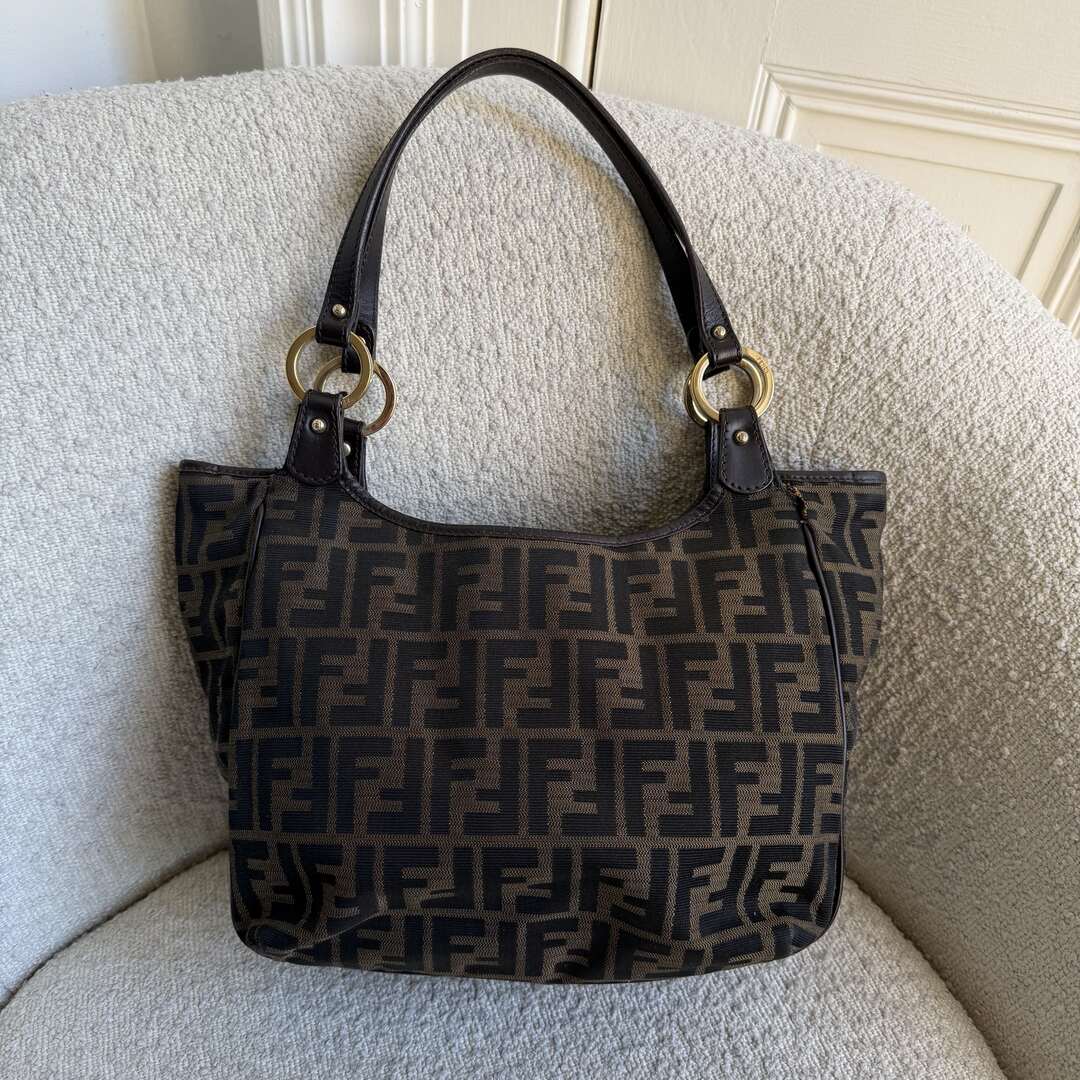 Fendi Zucca Canvas Chef Brown Tote Bag