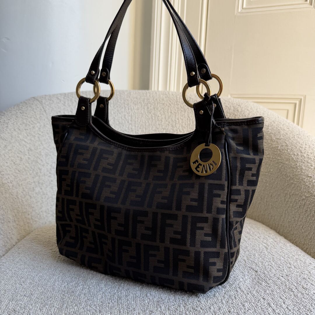 Fendi Zucca Canvas Chef Brown Tote Bag