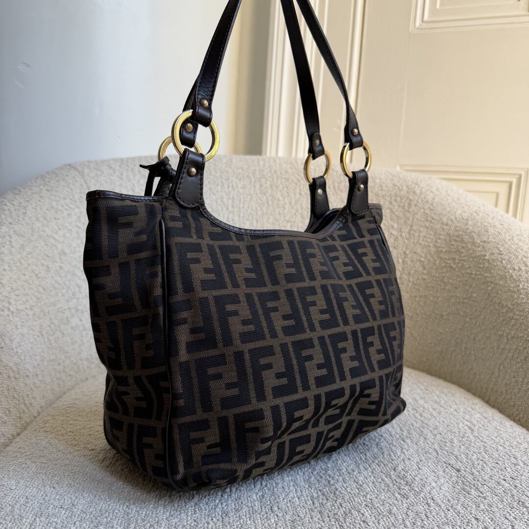 Fendi Zucca Canvas Chef Brown Tote Bag