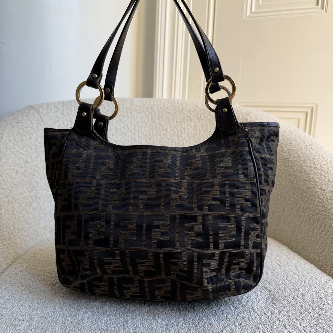 Fendi Zucca Canvas Chef Brown Tote Bag