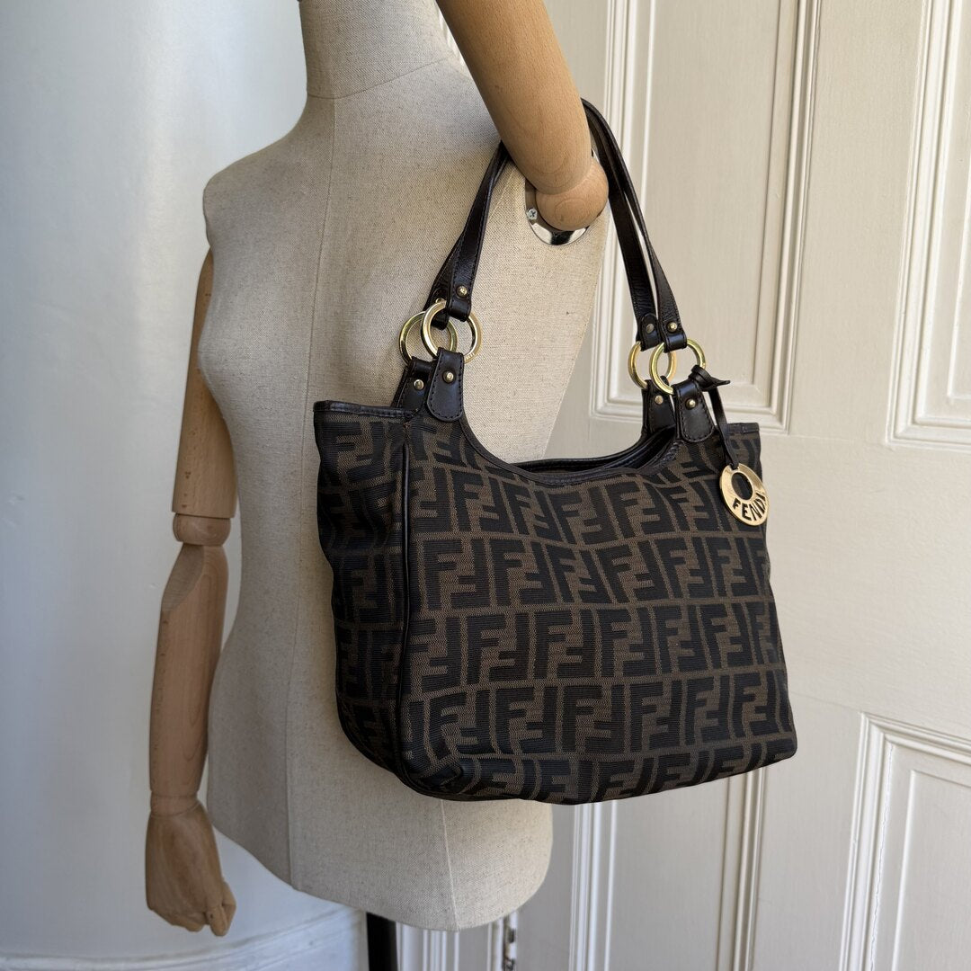 Fendi Zucca Canvas Chef Brown Tote Bag
