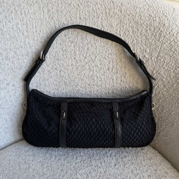 Prada Tessuto Nylon Mesh Black Shoulder Bag
