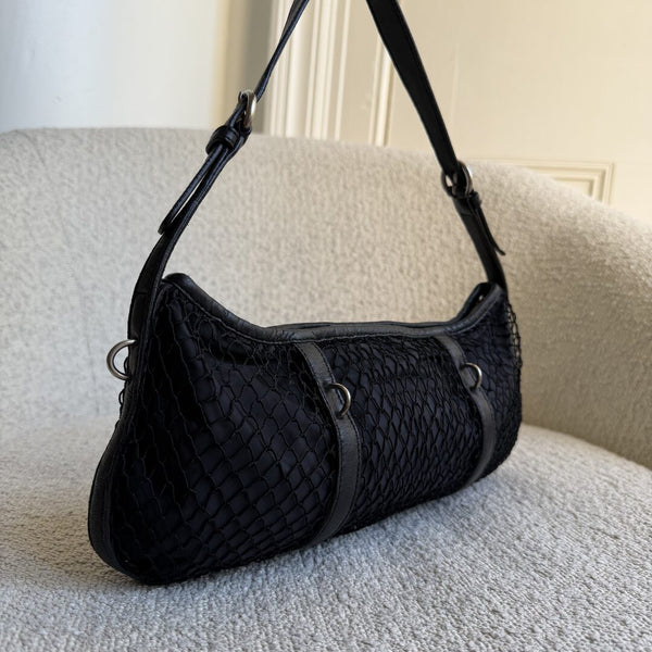 Prada Tessuto Nylon Mesh Black Shoulder Bag