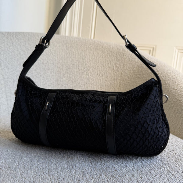 Prada Tessuto Nylon Mesh Black Shoulder Bag