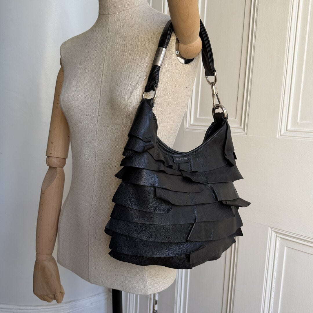 YSL Saint Tropez Leather Black Shoulder Bag
