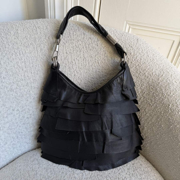YSL Saint Tropez Leather Black Shoulder Bag