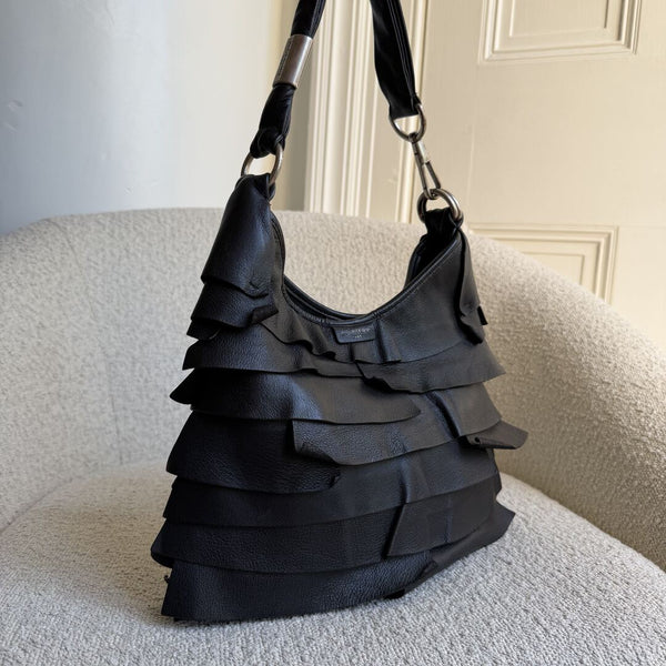 YSL Saint Tropez Leather Black Shoulder Bag
