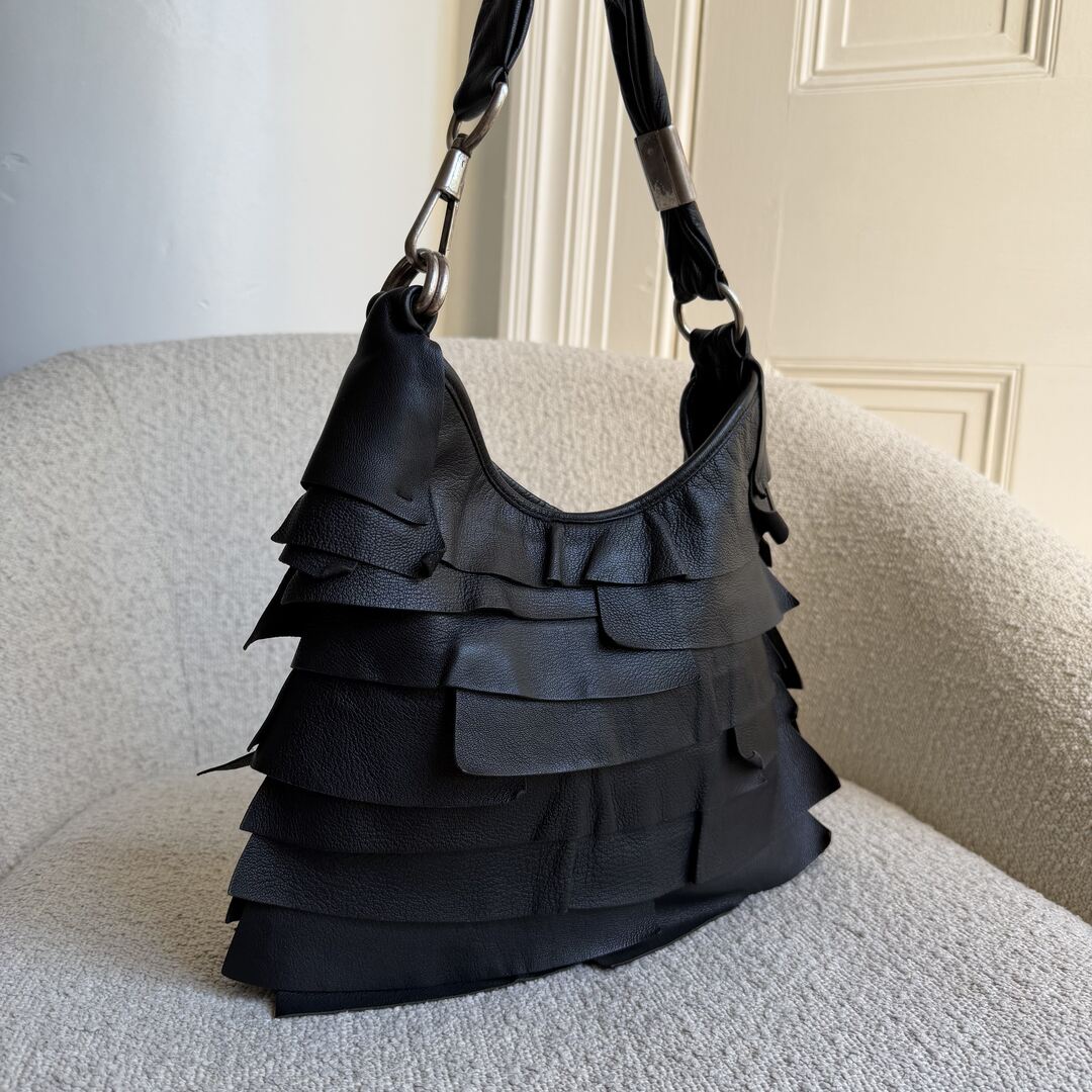 YSL Saint Tropez Leather Black Shoulder Bag