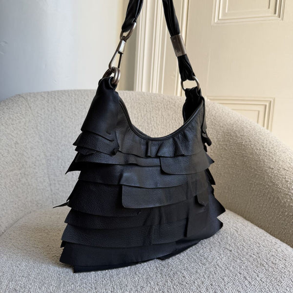 YSL Saint Tropez Leather Black Shoulder Bag
