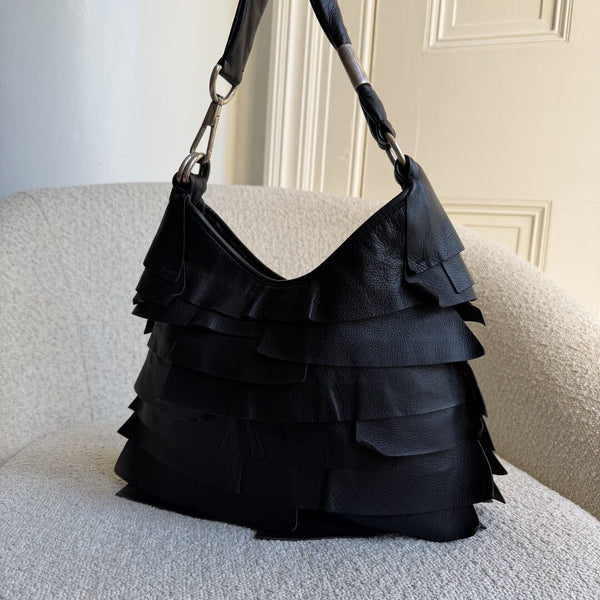 YSL Saint Tropez Leather Black Shoulder Bag