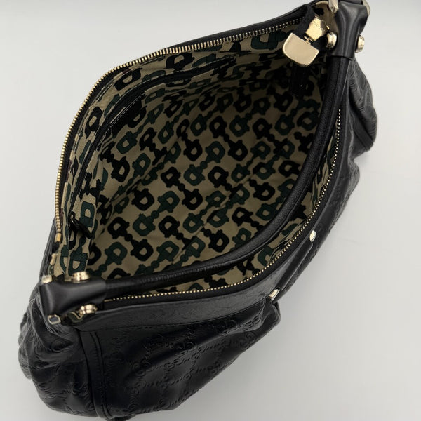 2009 Gucci Guccissima Abbey Black Shoulder Bag